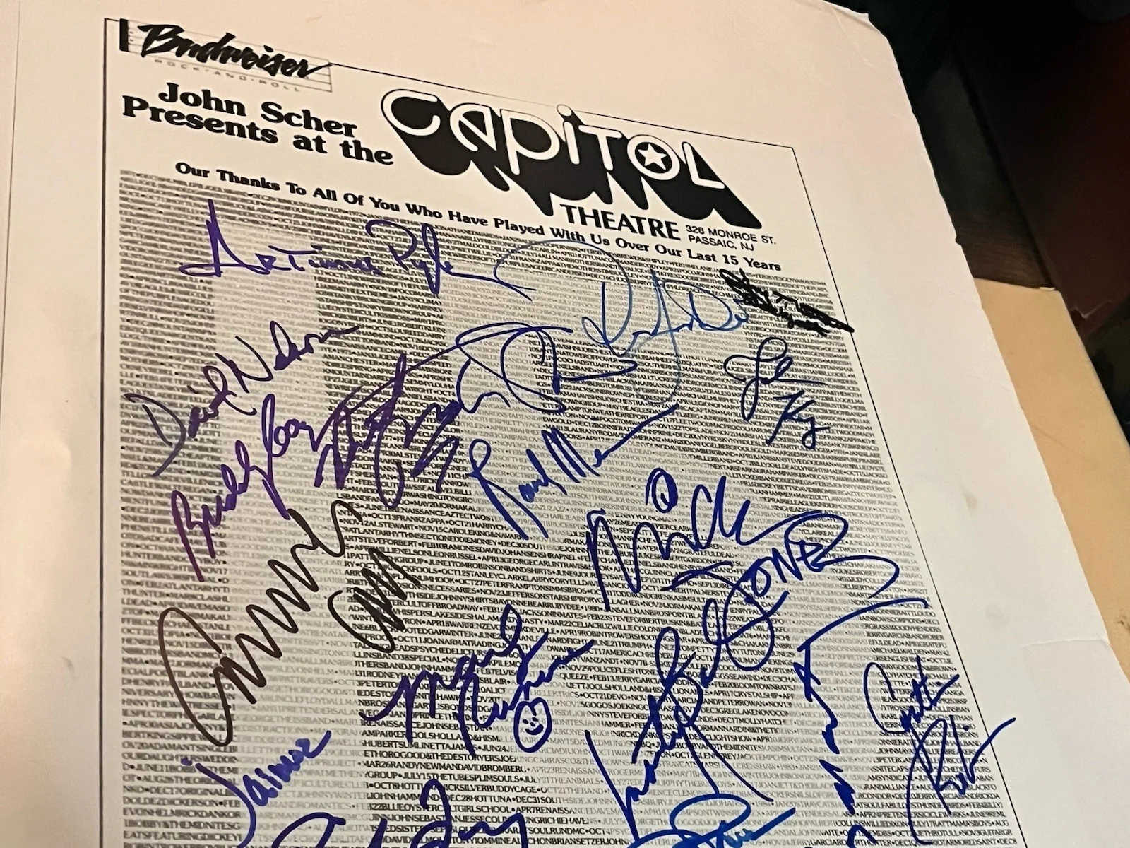 Capitol Theater NJ Signed 16X20 Dio Shaw Meisner Jones Kay Ramone Pyle James +14, изображение 2