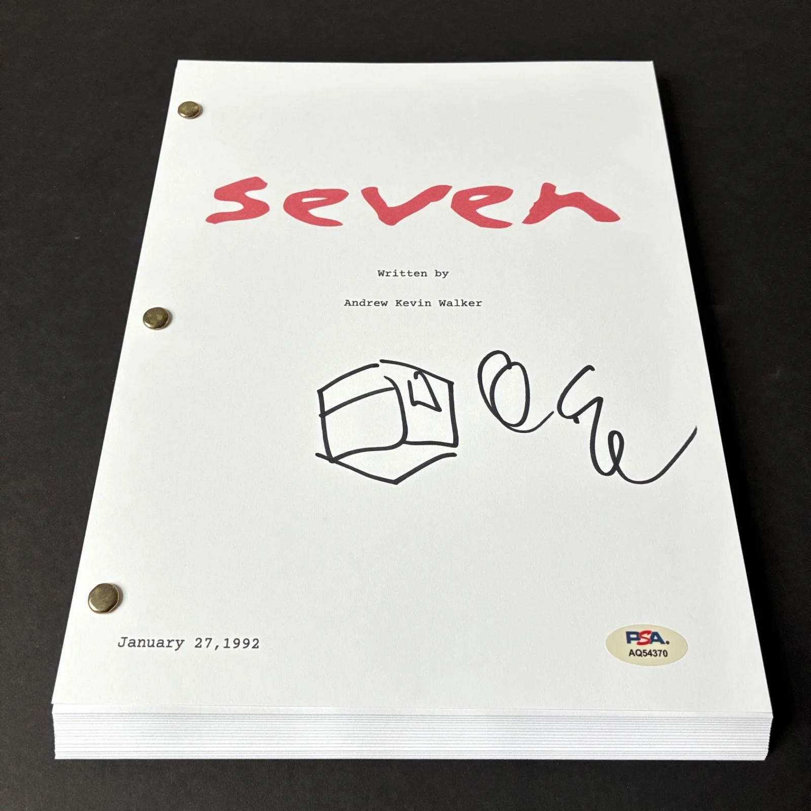 Andrew Kevin Walker — ANDREW KEVIN WALKER SIGNED SEVEN MOVIE SCRIPT FULL 167 PAGE AUTOGRAPH PSA SE7EN