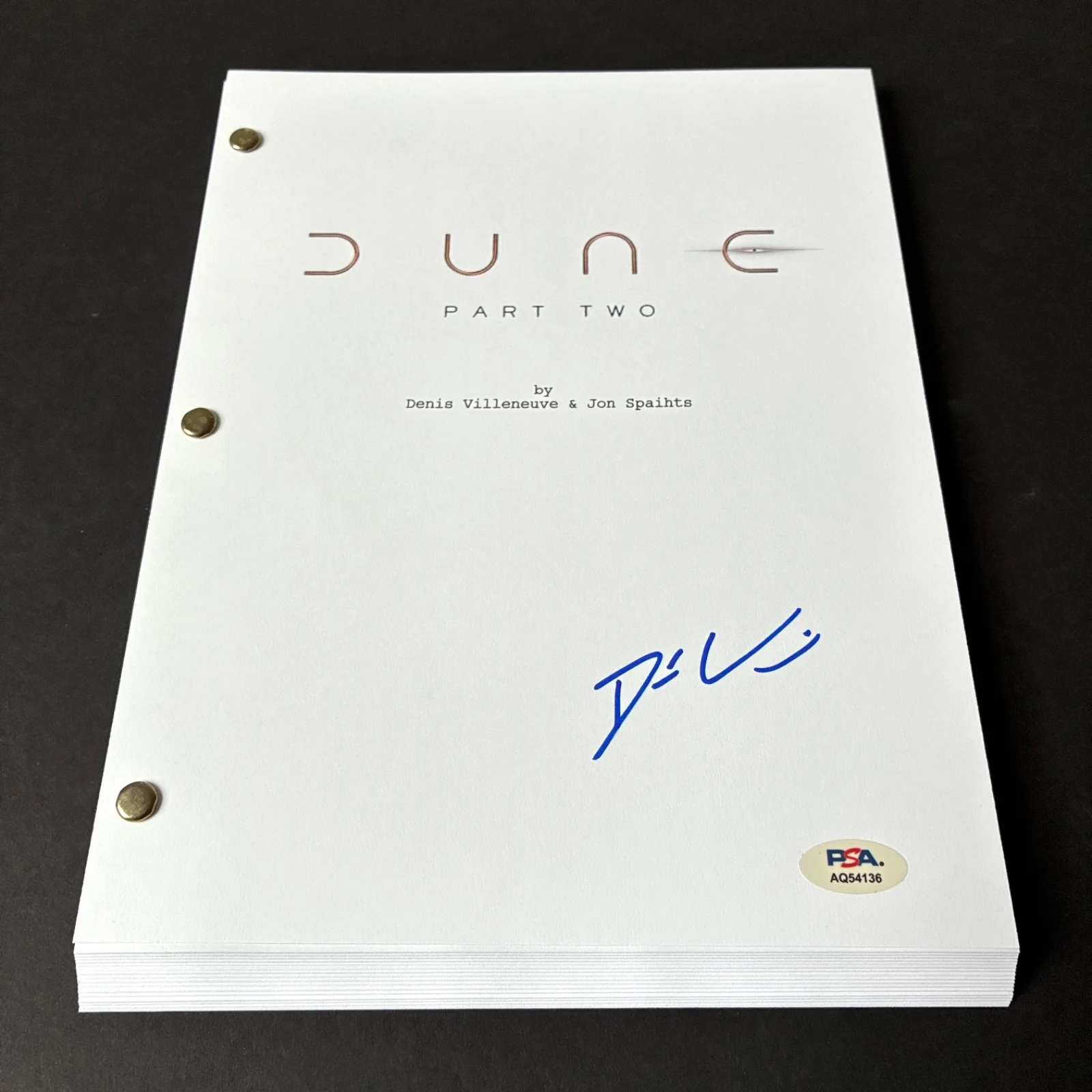 Denis Villeneuve — DENIS VILLENEUVE SIGNED DUNE PART TWO 2 MOVIE SCRIPT FULL 118 PAGE AUTOGRAPH PSA