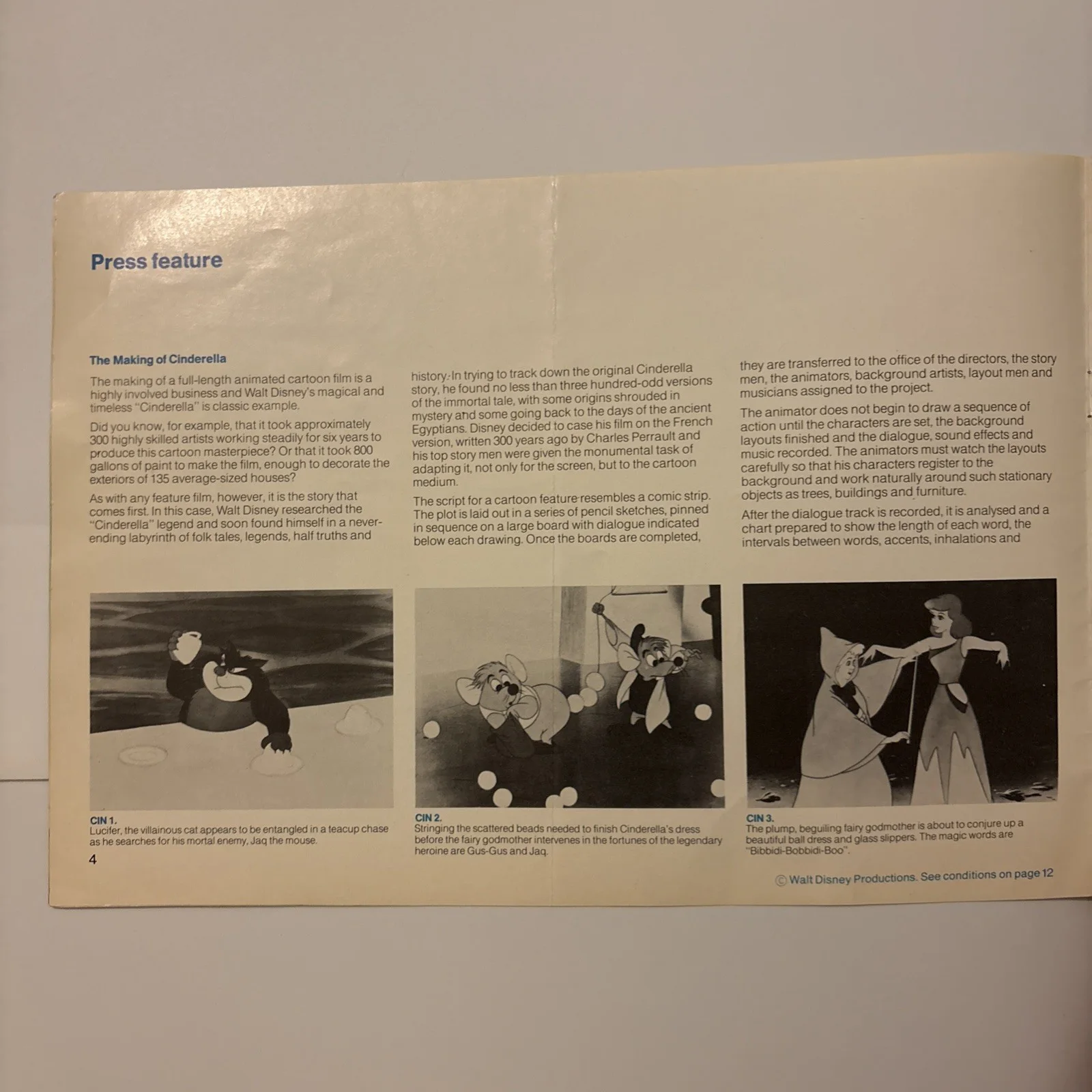 Cinderella ORIGINAL Press Campaign Book Walt Disney 1977, изображение 5