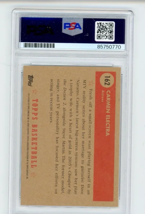 Hollywood Actress Carmen Electra signed auto 2006 Topps PSA Slab, image 2