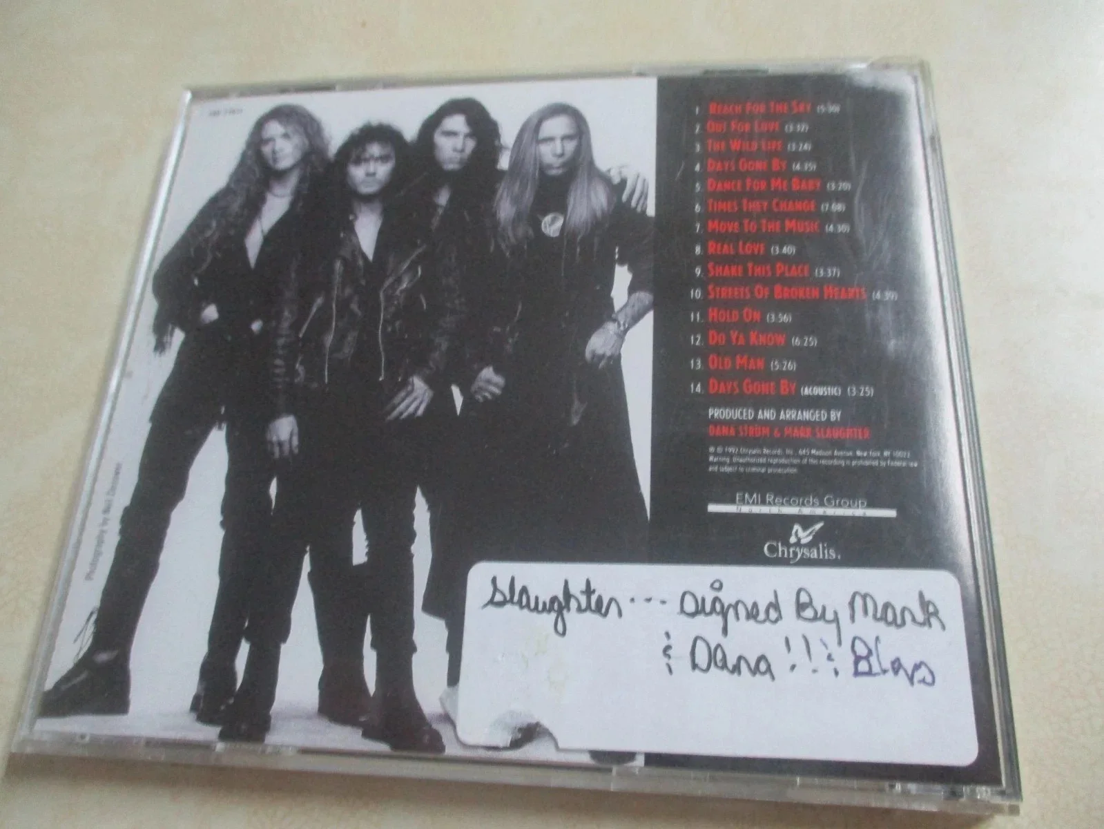 SLAUGHTER AUTHENTIC AUTOGRAPHED/SIGNED THE WILD LIFE CD MARK + 2, image 4