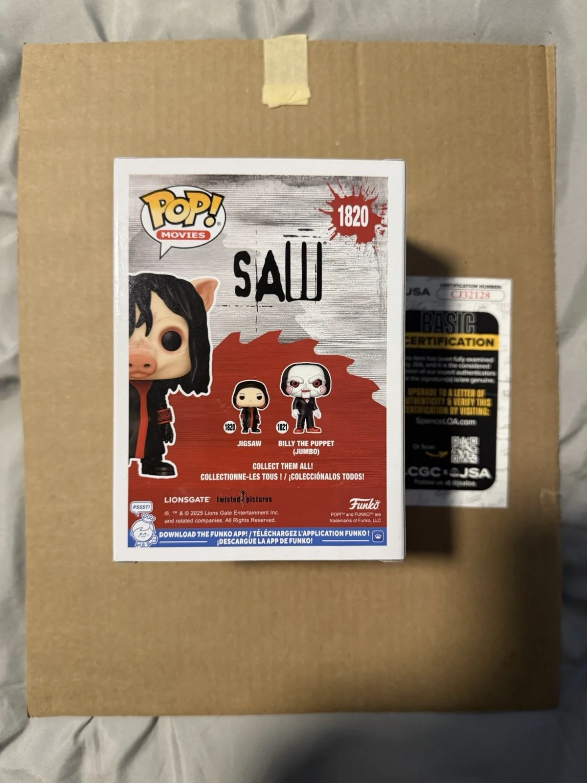 Tobin Bell, Shawnee Smith — Tobin Bell & Shawnee Smith Autographed Saw Funko Pop! Chase JSA COA, изображение 3
