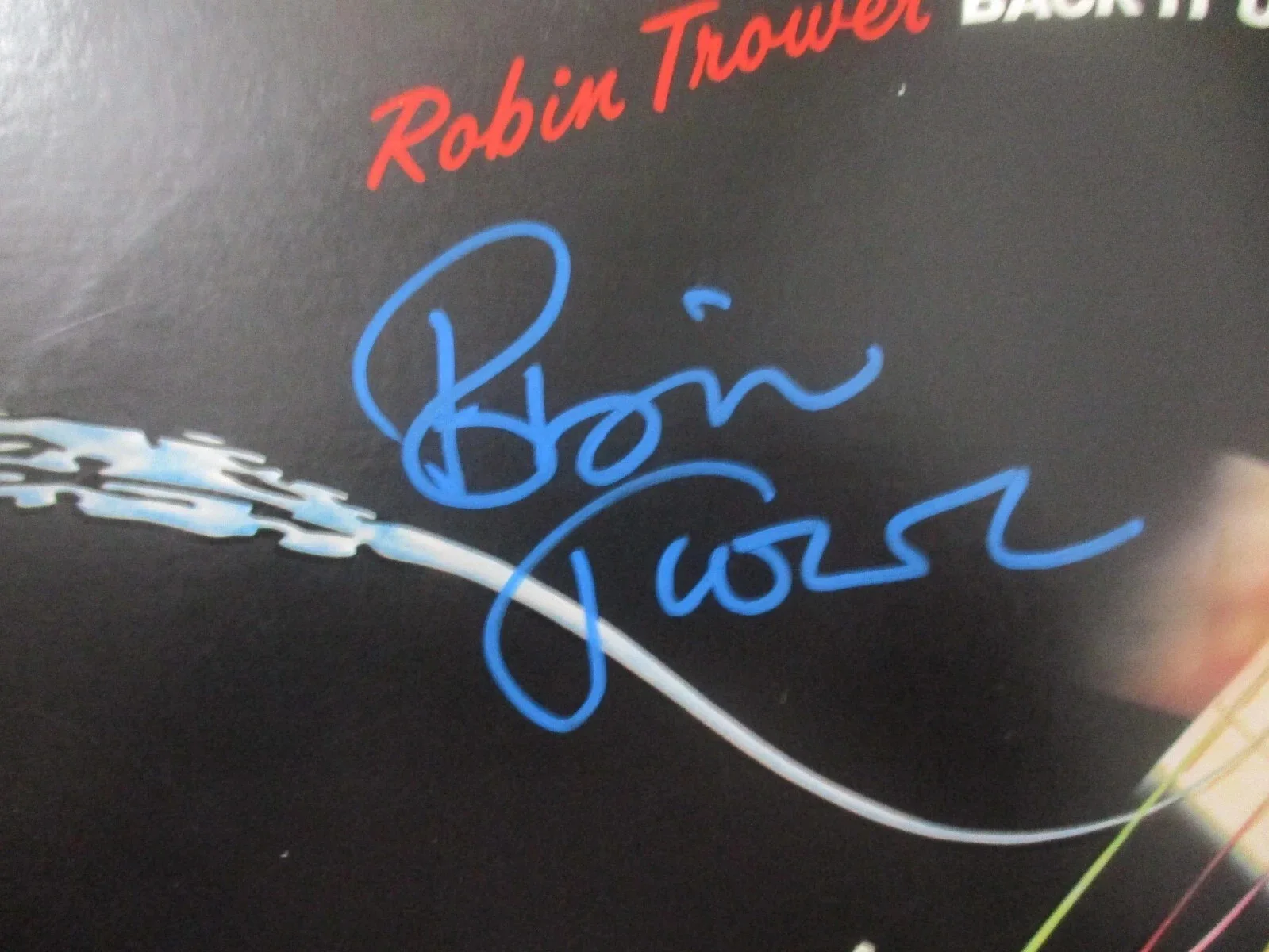 ROBIN TROWER AUTHENTIC SIGNED/AUTOGRAPHED BACK IT UP PROMO VINYL RECORD ALBUM, image 3