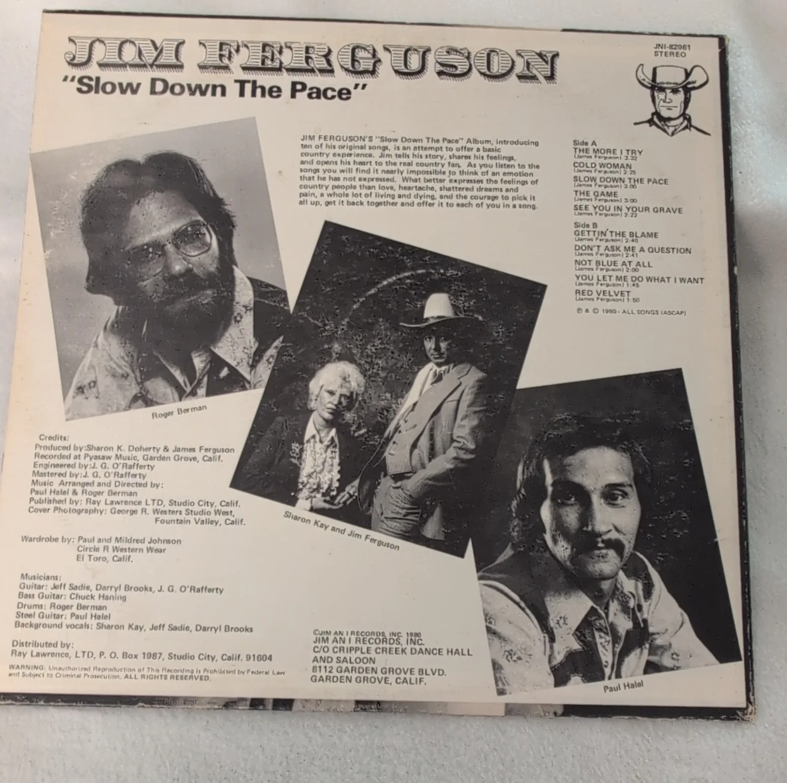 Jim Ferguson Slow Down The Pace Autographed LP Vinyl Record Original, image 3