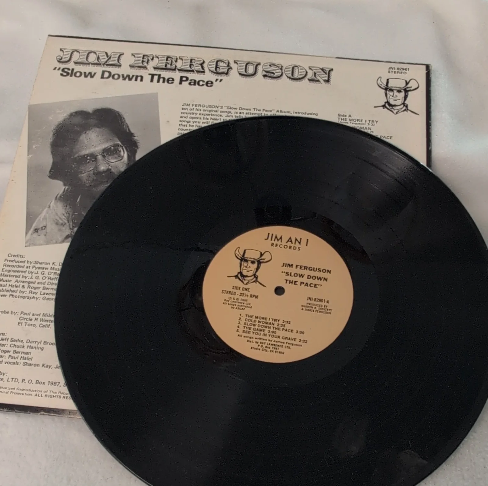 Jim Ferguson Slow Down The Pace Autographed LP Vinyl Record Original, image 4
