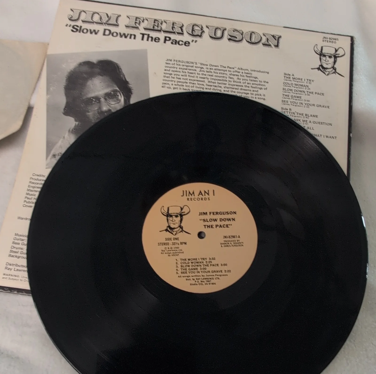 Jim Ferguson Slow Down The Pace Autographed LP Vinyl Record Original, image 5
