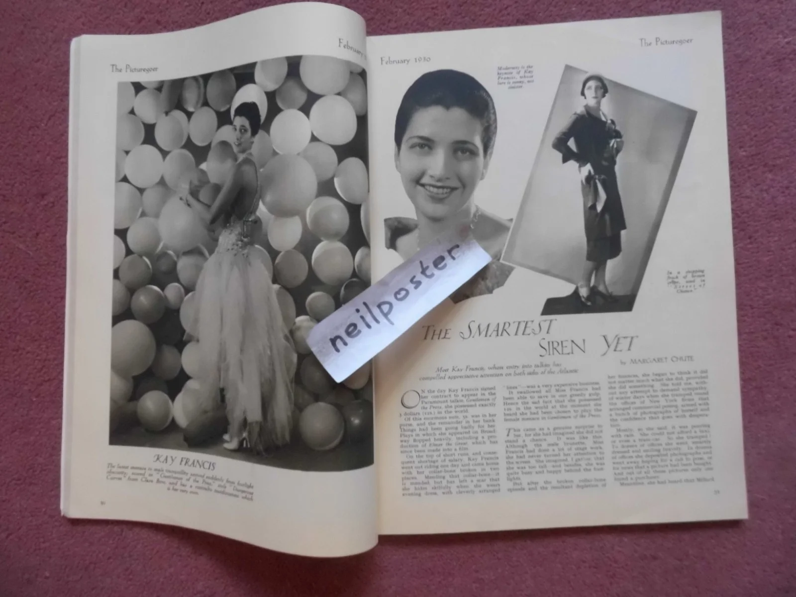 PICTUREGOER (1930) UK mag LEILA HYAMS, KAY FRANCIS, CLARA BOW, VERY RARE, изображение 2