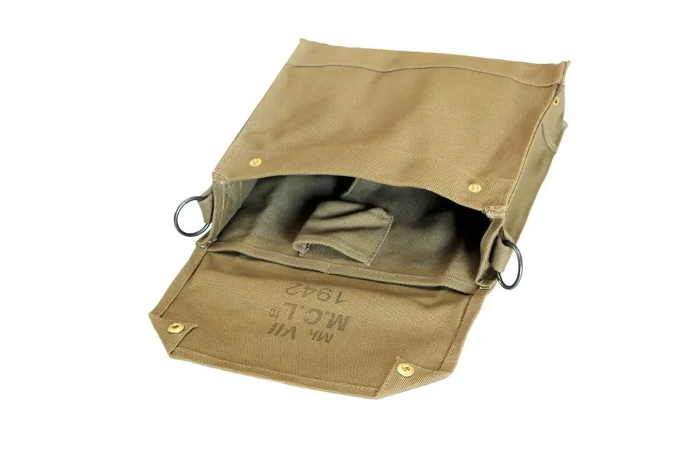 Indiana Jones Bag Mk VII Leather Strap WWII Gas Mask Bag Satchel Reproduction, изображение 3
