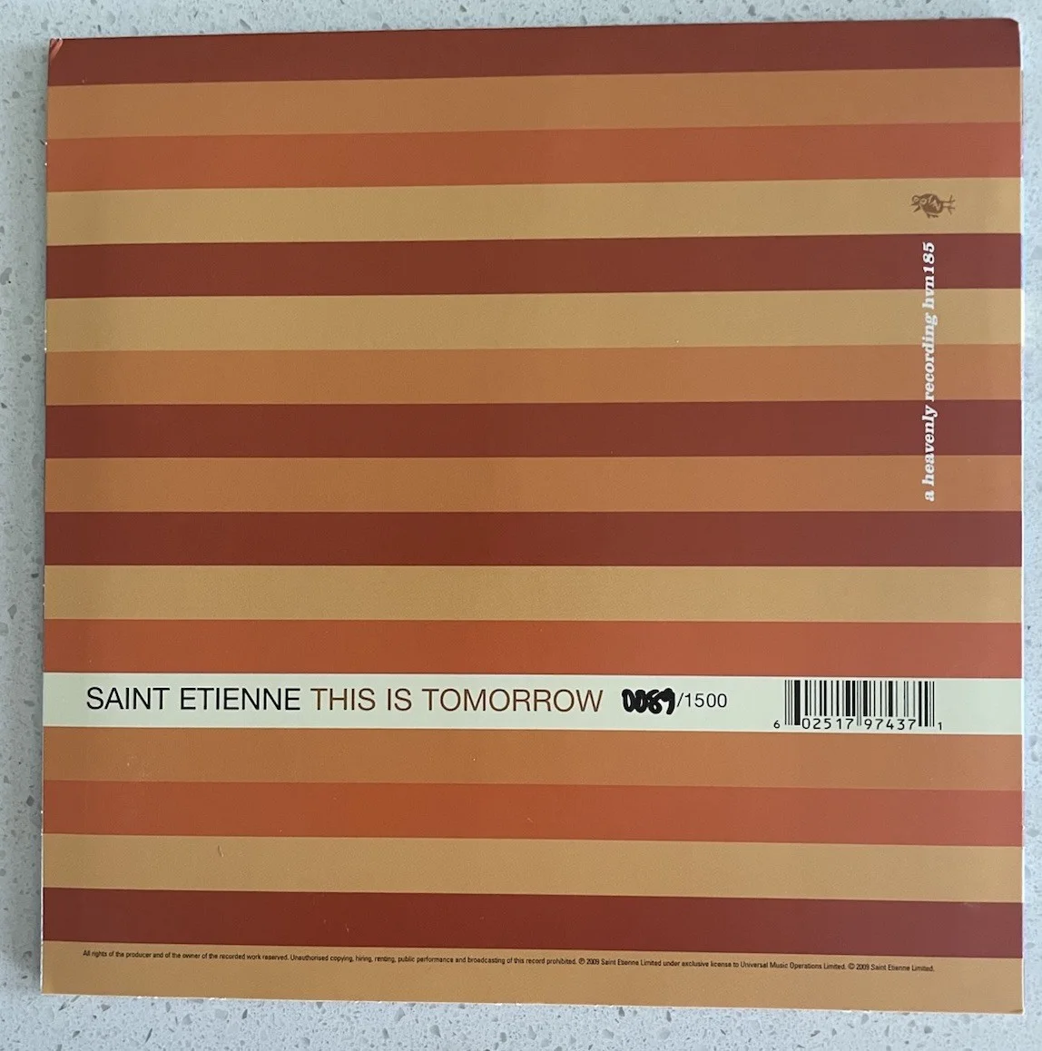 Saint Etienne Method of Modern Love Signed 7” Vinyl Ltd Ed 089/1500 never played, image 2