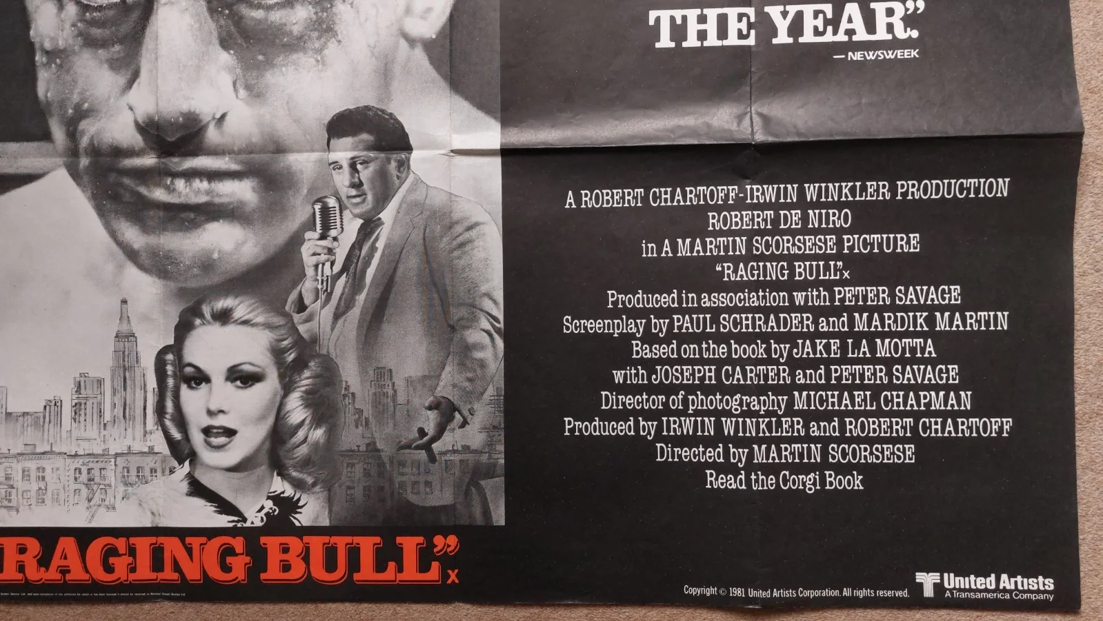 Raging Bull Original UK Quad Poster, image 4