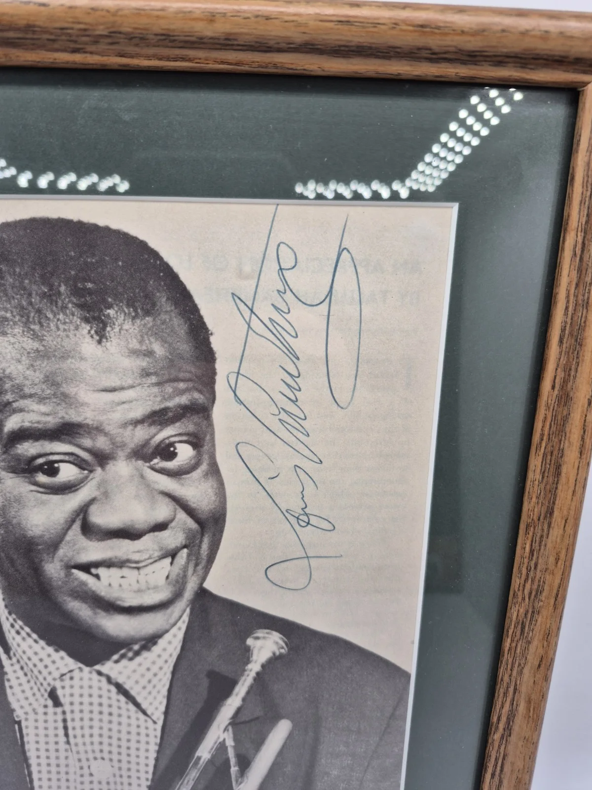 *SIGNED* Louis Armstrong 12"×15" Framed Estate Find, image 2