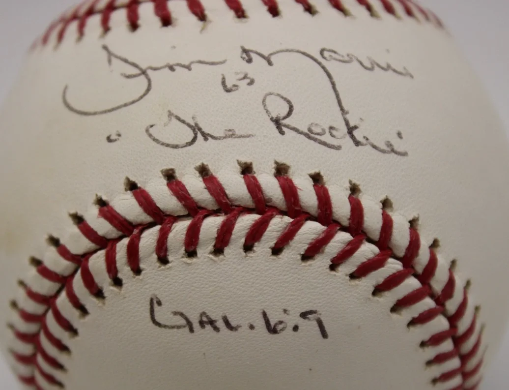 Jim Morris — Jim Morris Signed OML Baseball “The Rookie” Gal 6:9 — Beckett BT27501, изображение 3