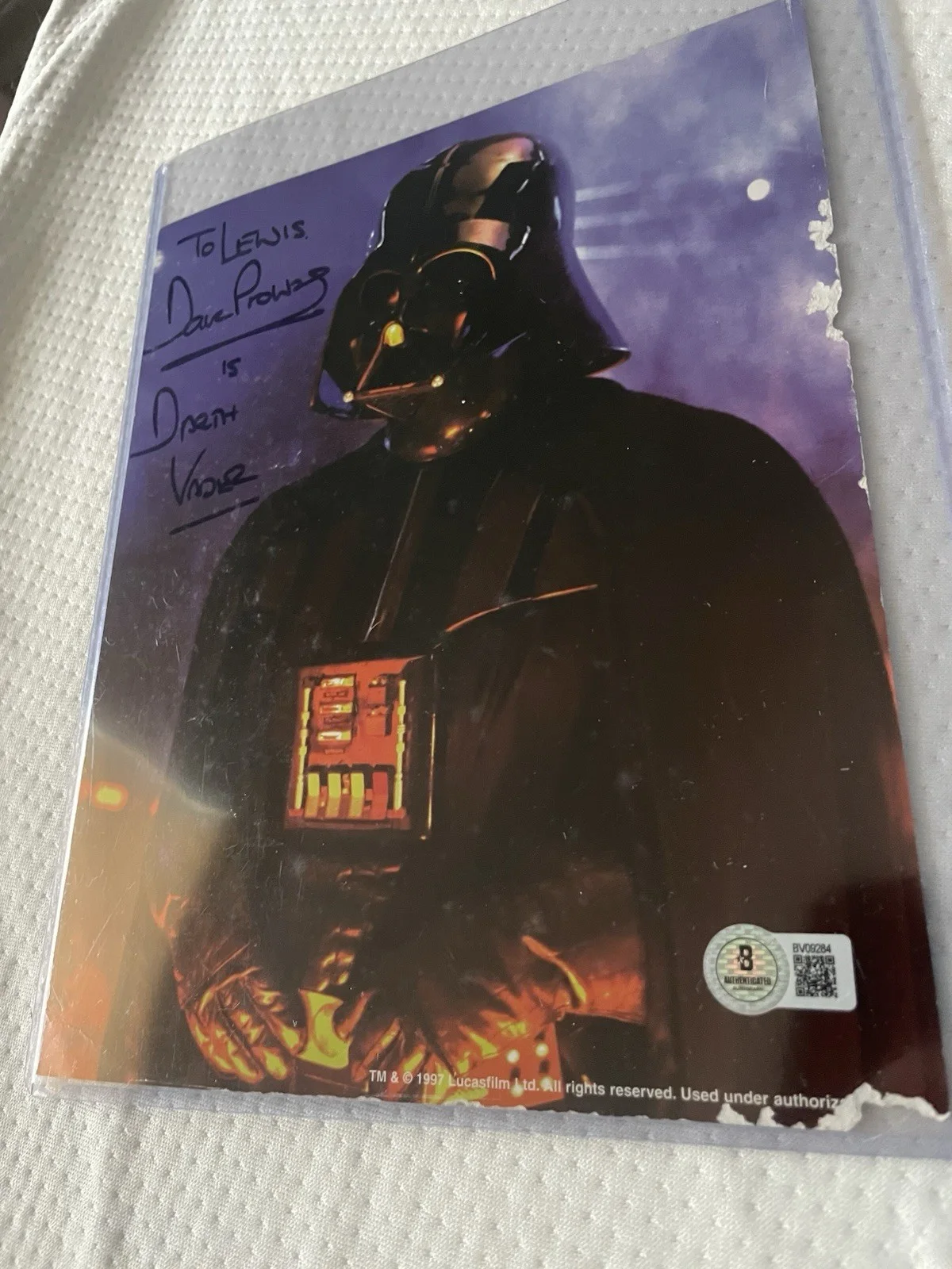 David Prowse — David Prowse Autographed Signed As Darth Vader Authentication by Beckett 10x8, image 4