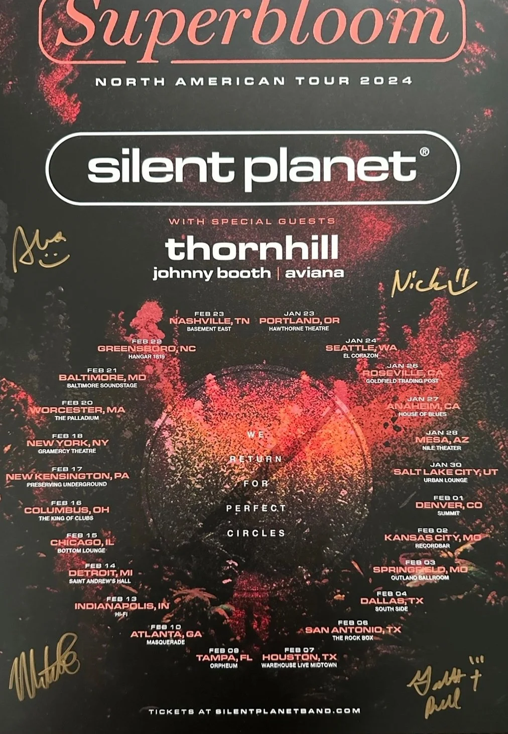 Silent Planet — Silent Planet Signed 11x17 Superbloom 2024 Tour Poster, image 3