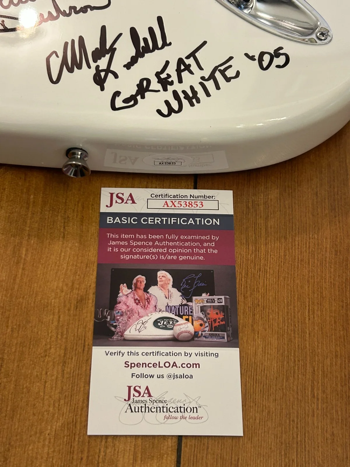 Great White signed Electric Guitar JSA COA, image 2