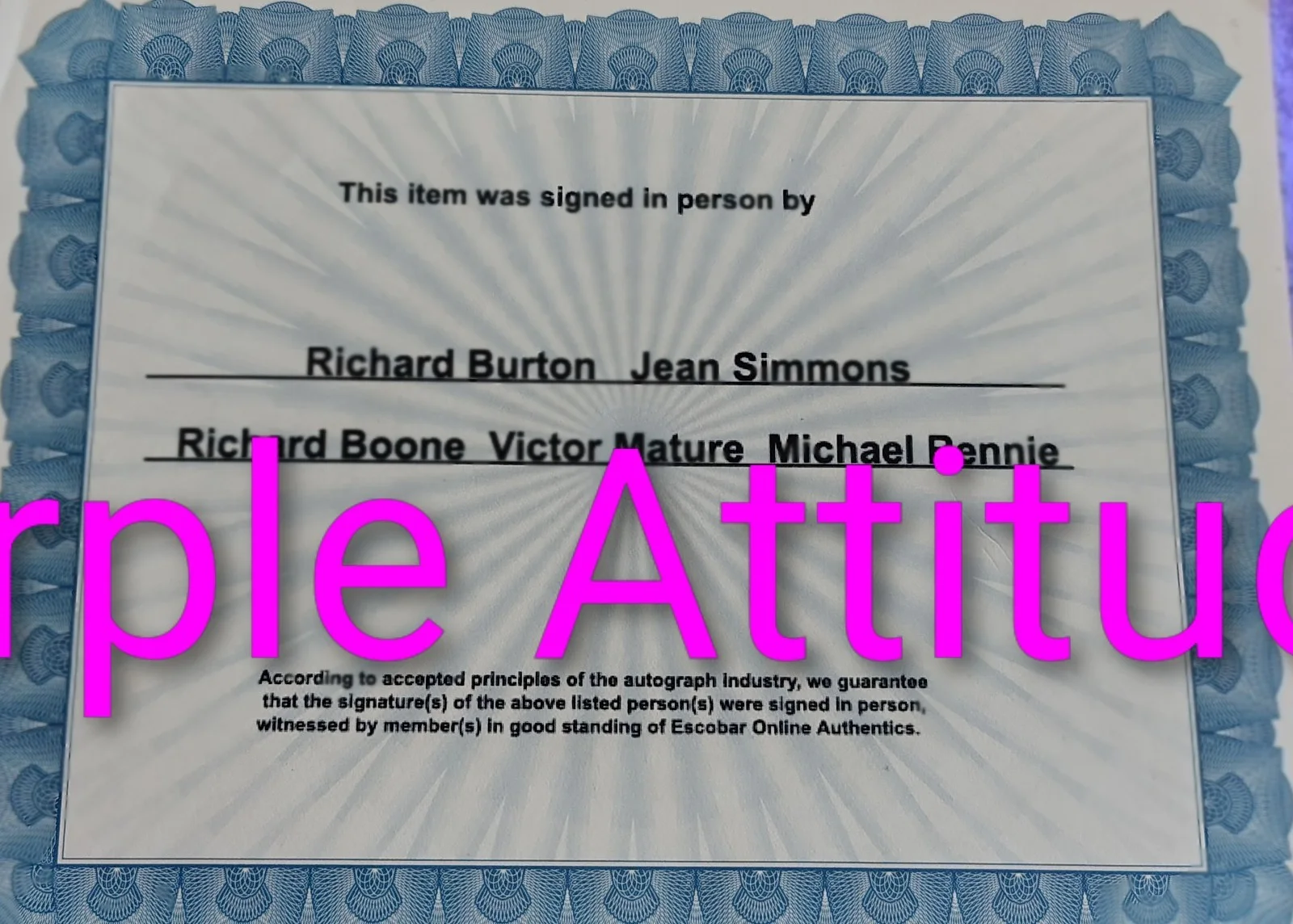 The Robe 1953 Master Set - Richard Burton Jean Simmons Victor Mature COA, image 3