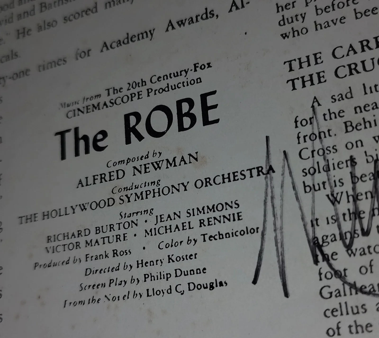 The Robe 1953 Master Set - Richard Burton Jean Simmons Victor Mature COA, image 4