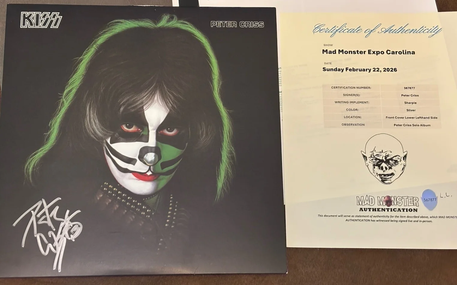 Peter Criss Signed Solo Vinyl 2/21/26 🔥 KISS Auto Mad Monster Party Certified, изображение 3