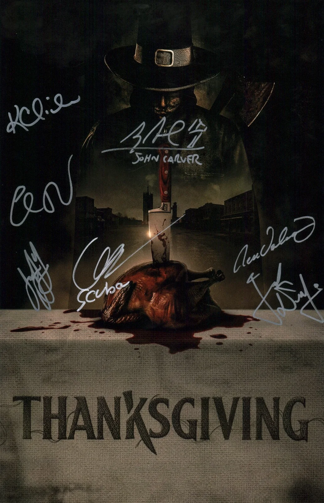 Roth, Delfin, Armbuster, Davenport, Cliche, Verlaque, Teravainen — Thanksgiving Cast x7 11x17 Signed Photo JSA Certified Autograph