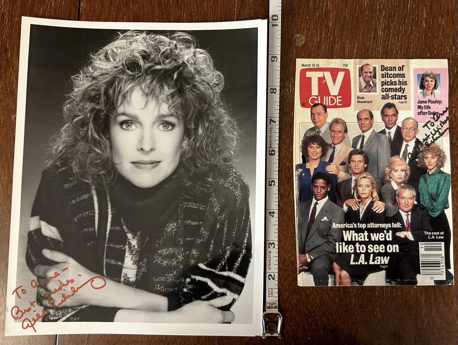 Jill Eikenberry — Jill Eikenberry Signed 8x10 + Autographed LA Law TV Guide Cover Autograph Lot, изображение 2