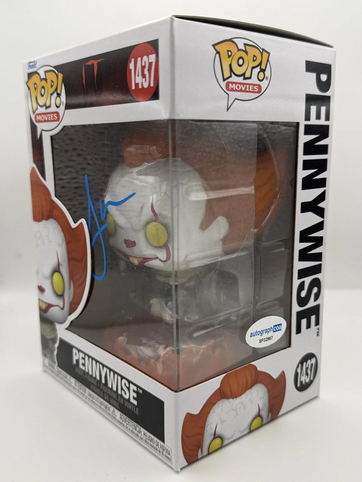 Jaeden Martell — Jaeden Martell "It" AUTOGRAPH Signed 'Pennywise' 1437 Funko Pop Figure ACOA, изображение 2