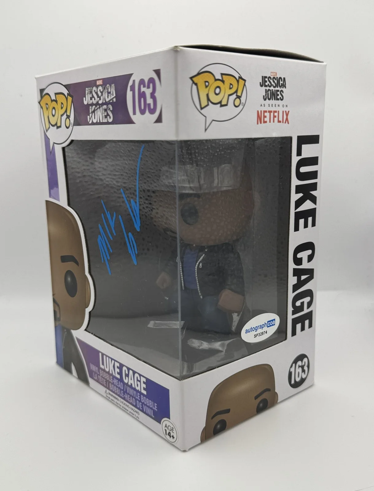 Mike Colter — Mike Colter "Jessica Jones" AUTOGRAPH Signed 'Luke Cage' 163 Funko Pop ACOA, image 2