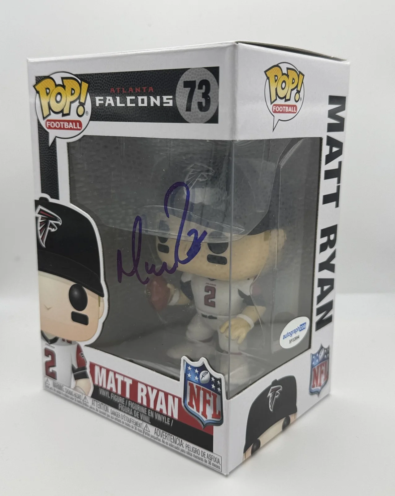Matt Ryan — Matt Ryan AUTOGRAPH Signed Atlanta Falcons NFL Football 73 Funko Pop C ACOA