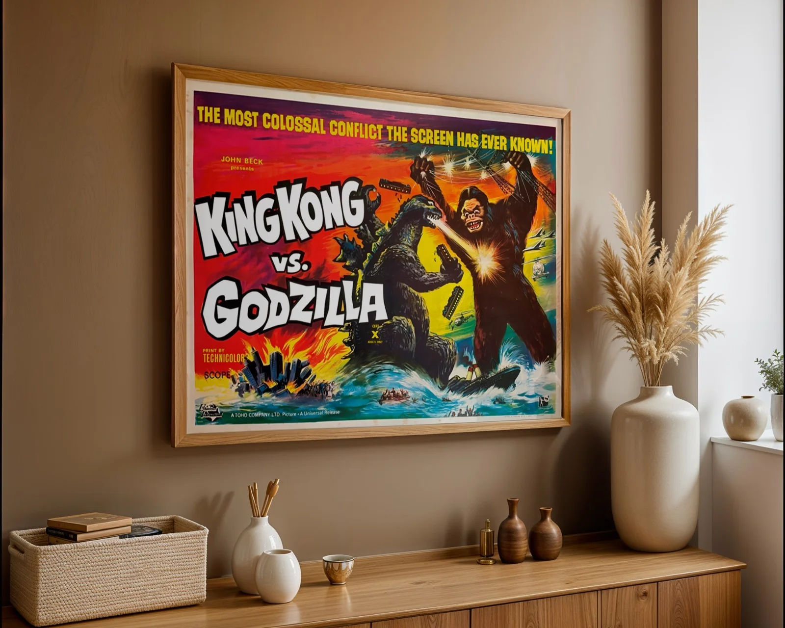 King Kong vs. Godzilla - 1962 Monster Movie Restored 30" x 40" UK Quad Poster, изображение 3