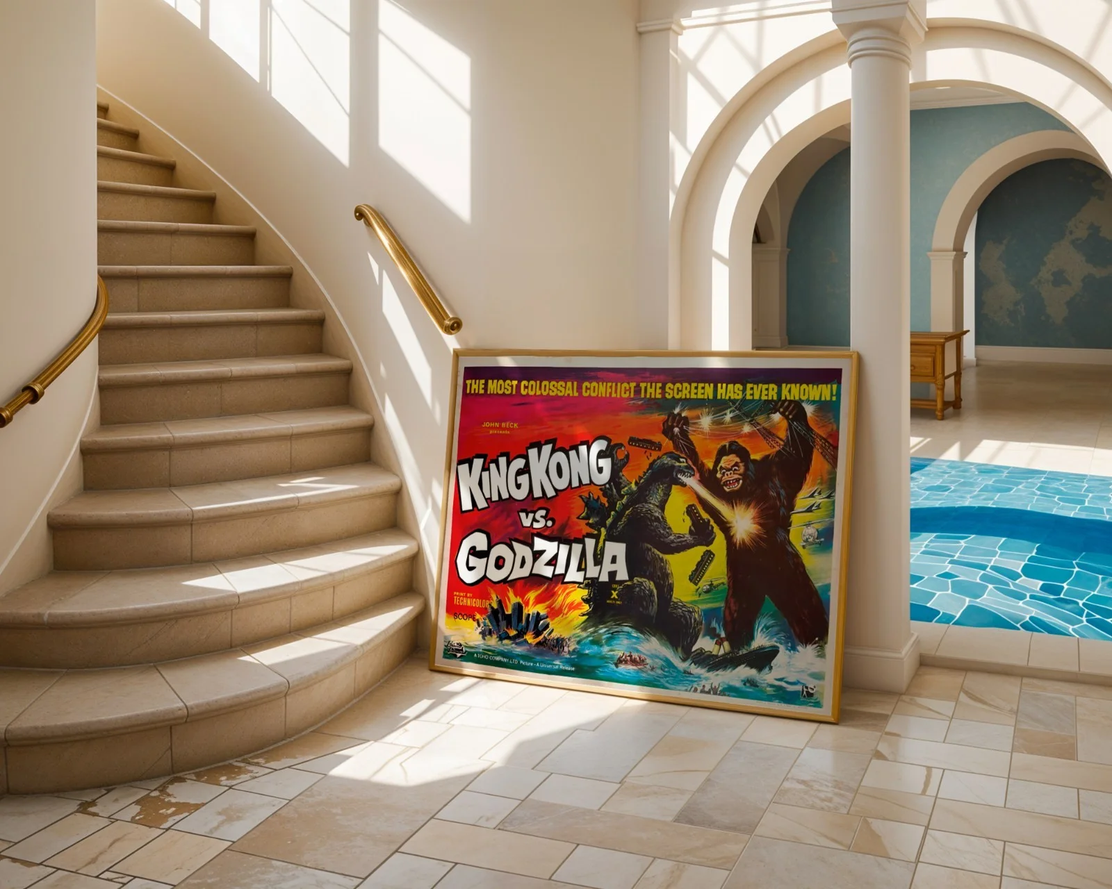 King Kong vs. Godzilla - 1962 Monster Movie Restored 30" x 40" UK Quad Poster, изображение 4