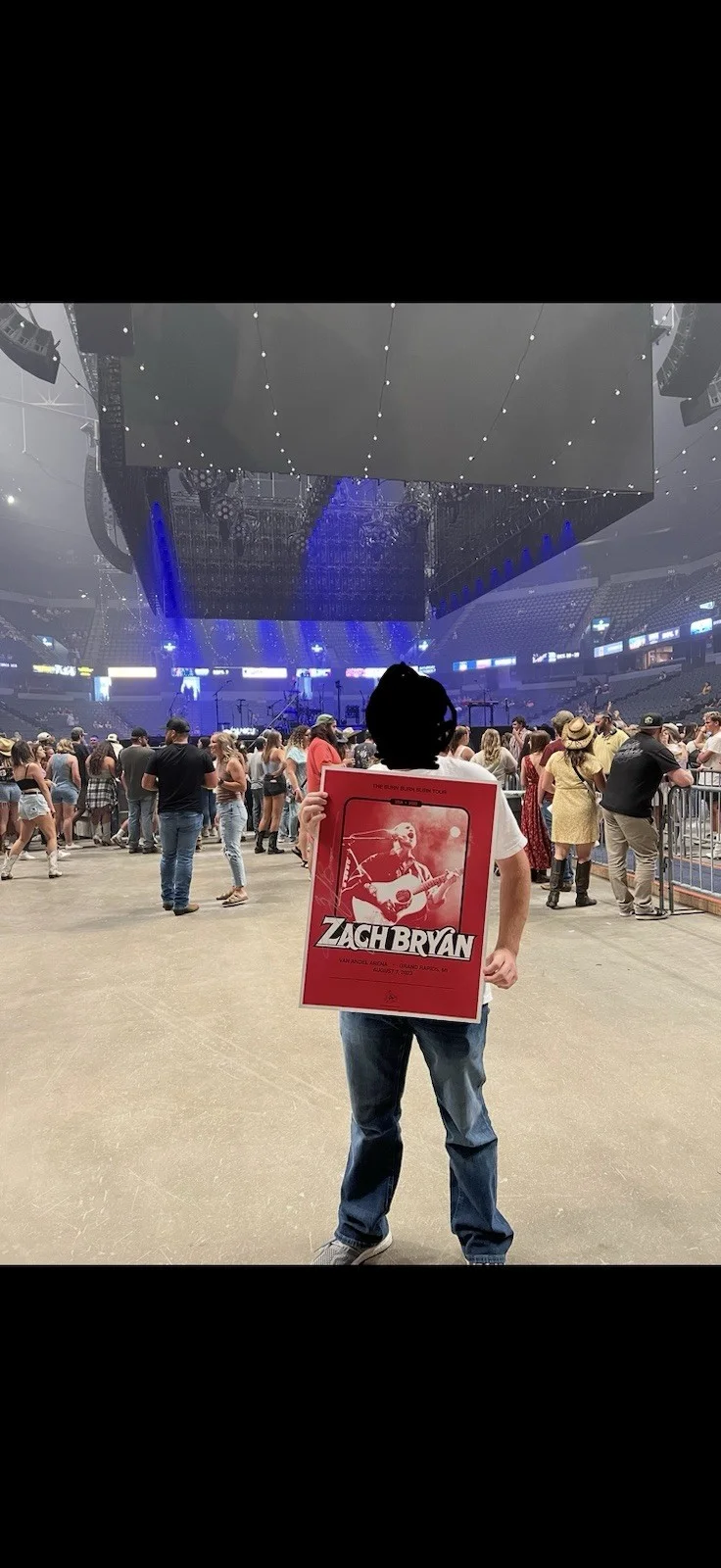Zach Bryan Signed Burn Burn Burn Tour Poster Van Andel Arena Aug 7 2023, изображение 2
