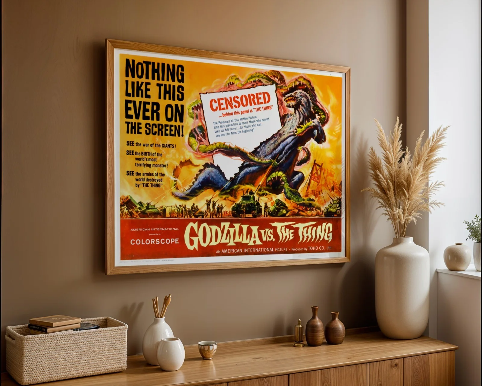 Godzilla vs. The Thing - 1964 Monster Movie Restored 30" x 40" UK Quad Poster, изображение 3