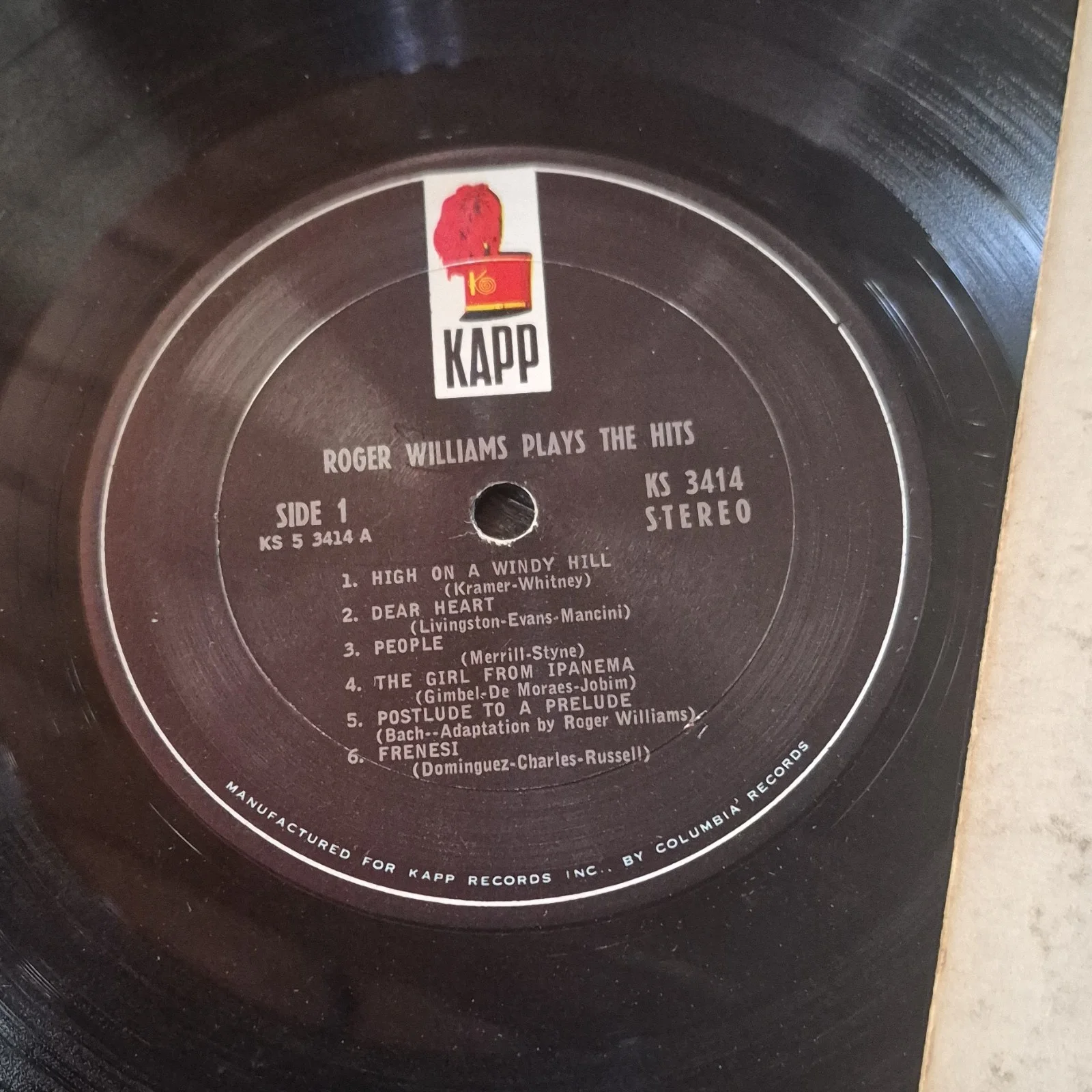 Roger Williams Plays The Hits Autographed Original Vinyl LP Kapp Records Stereo, изображение 3