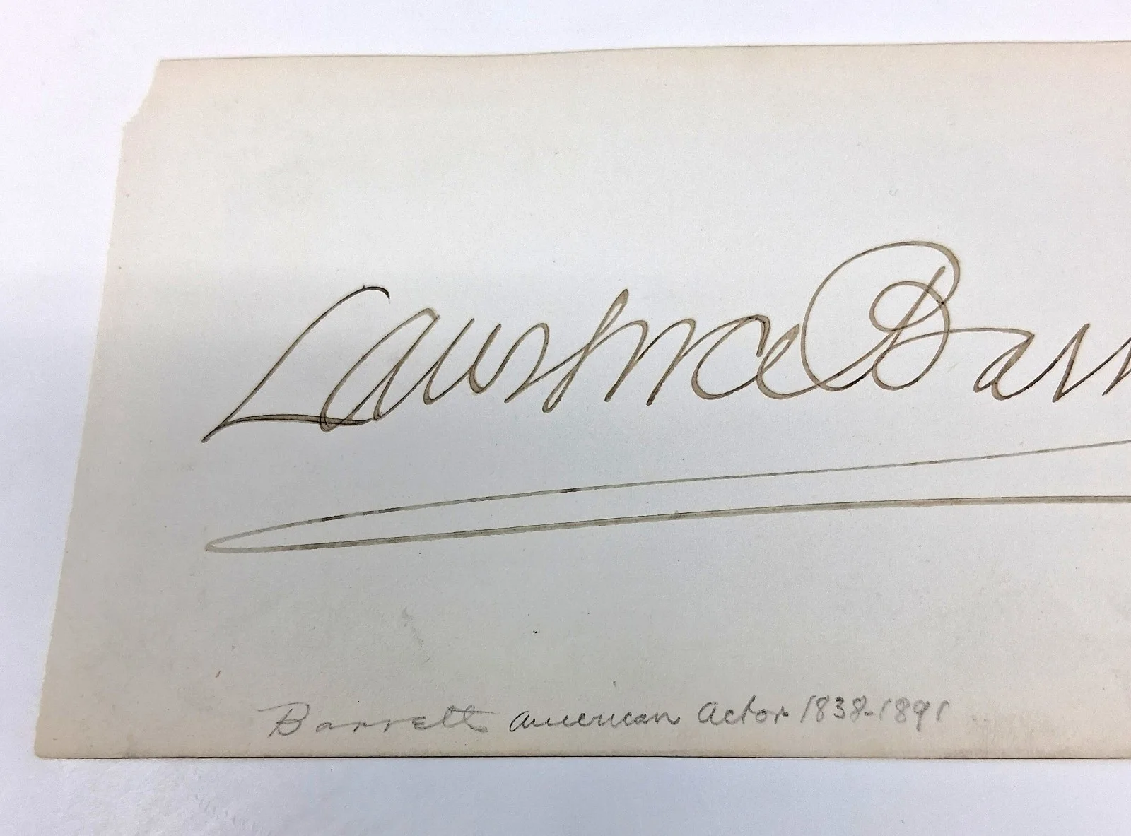 Laurence Barrett — アンティーク サイン ステージ 俳優 Laurence Barrett 1800年代 セントルイス シアター, image 2