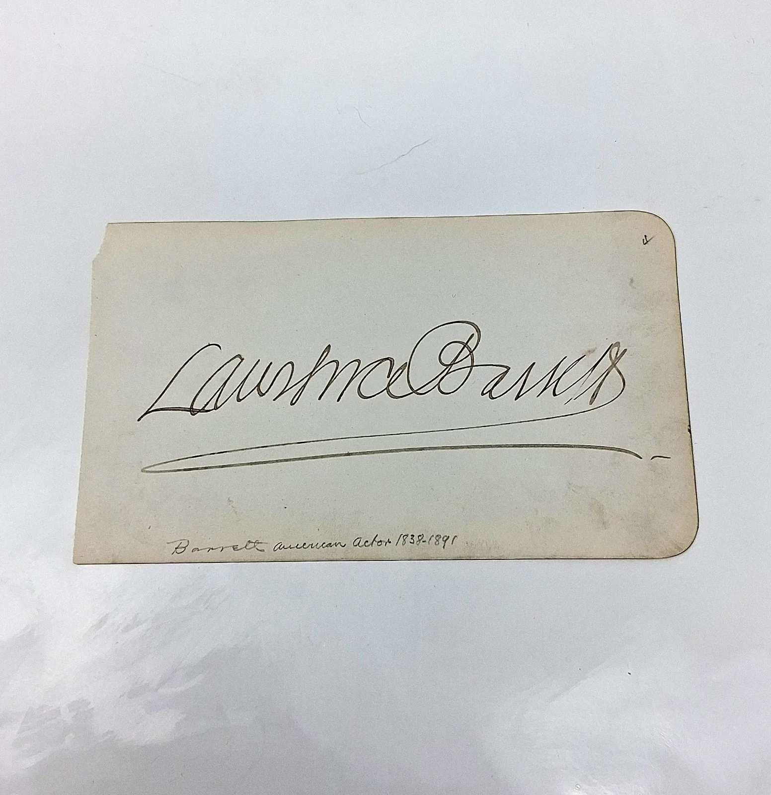 Laurence Barrett — アンティーク サイン ステージ 俳優 Laurence Barrett 1800年代 セントルイス シアター, image 4