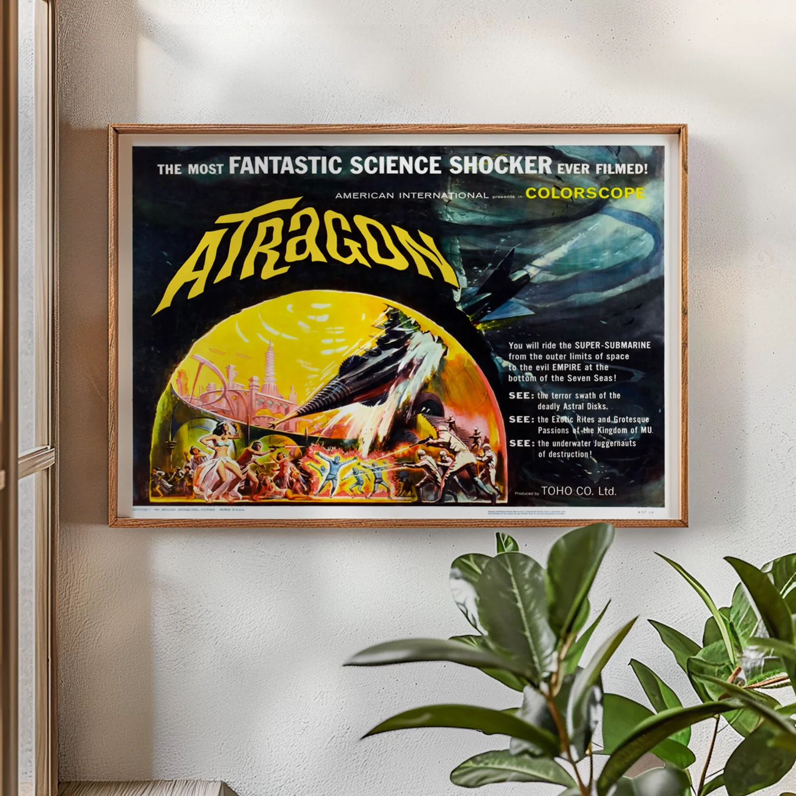 Atragon - 1963 Sci-Fi Monster Movie Restored 30" x 40" UK Quad Poster, изображение 2