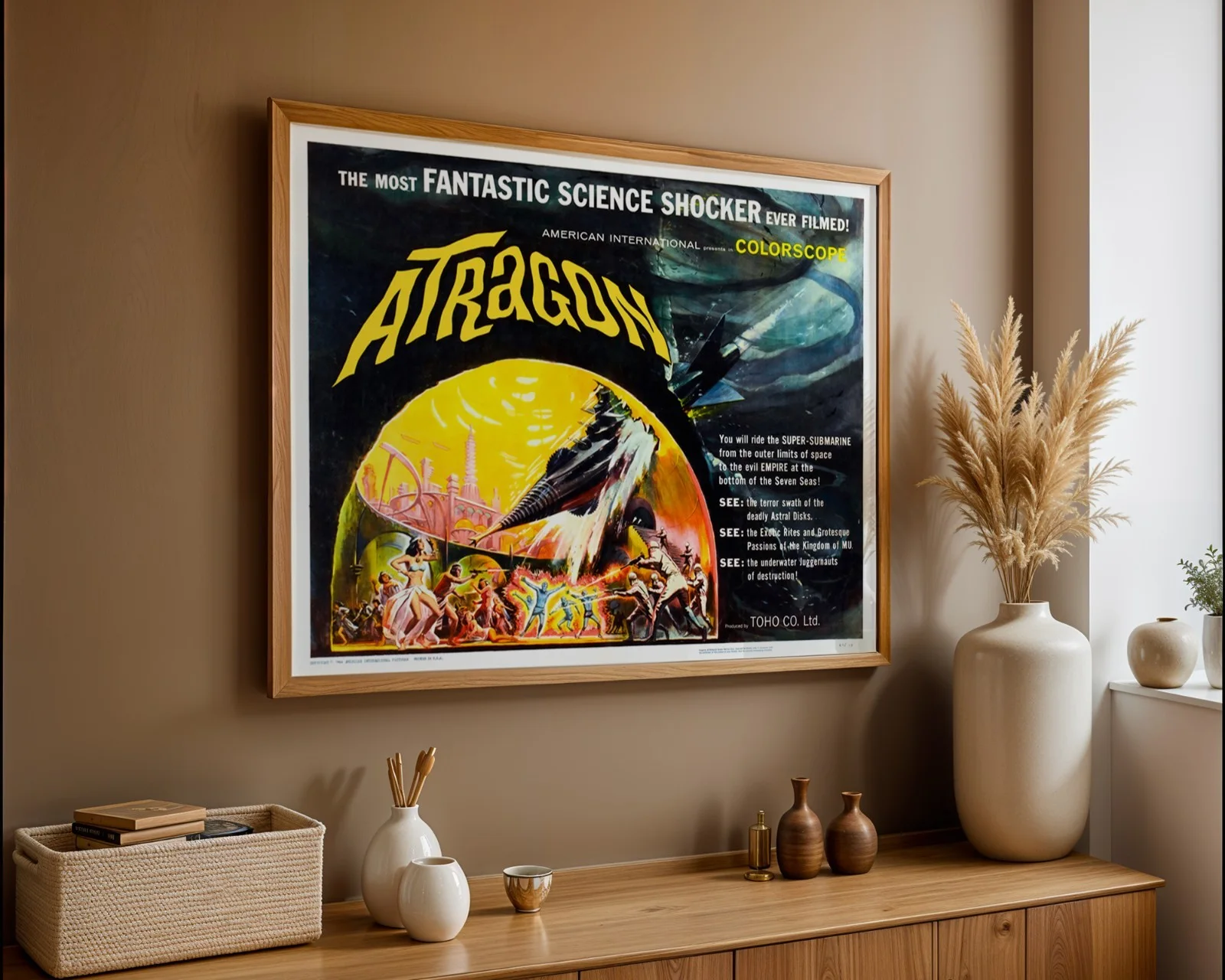 Atragon - 1963 Sci-Fi Monster Movie Restored 30" x 40" UK Quad Poster, изображение 3
