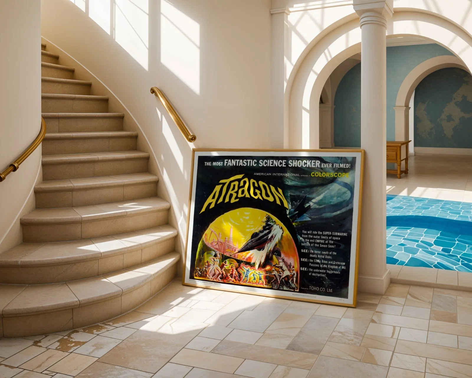 Atragon - 1963 Sci-Fi Monster Movie Restored 30" x 40" UK Quad Poster, изображение 4