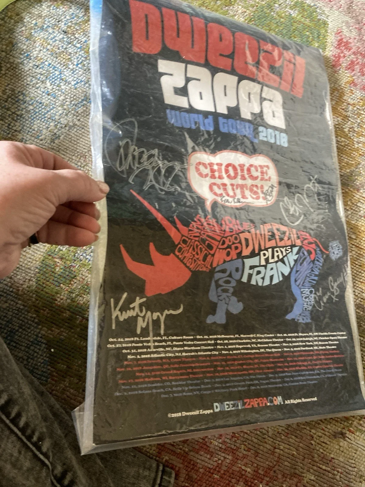 Dweezil Zappa World Tour 2018 Choice Cuts Autographed Poster, изображение 3