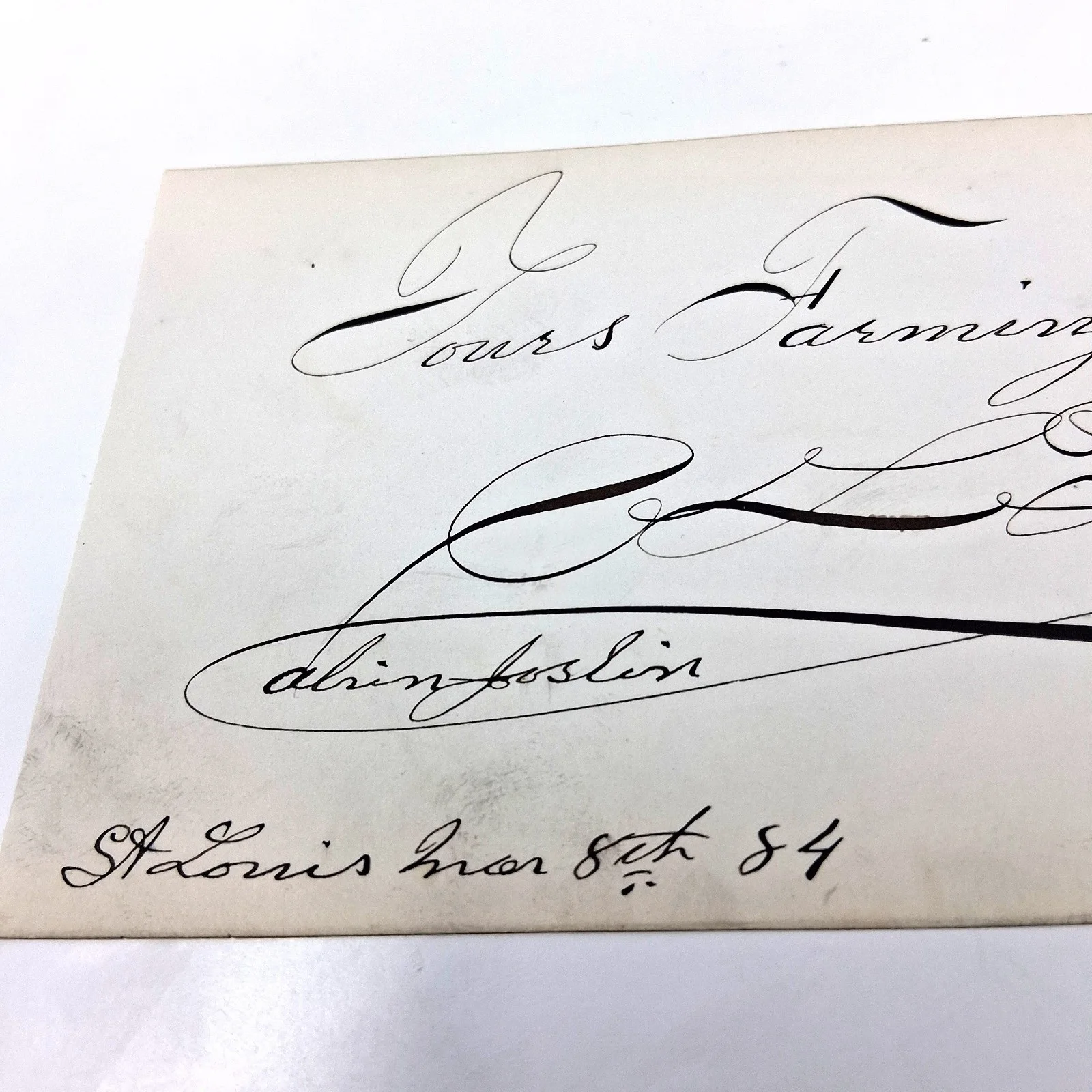 C L Davis, Alvin Joslin — Antique Autograph C L Davis & Alvin Joslin 1884 St Louis Theatre Actors, изображение 3