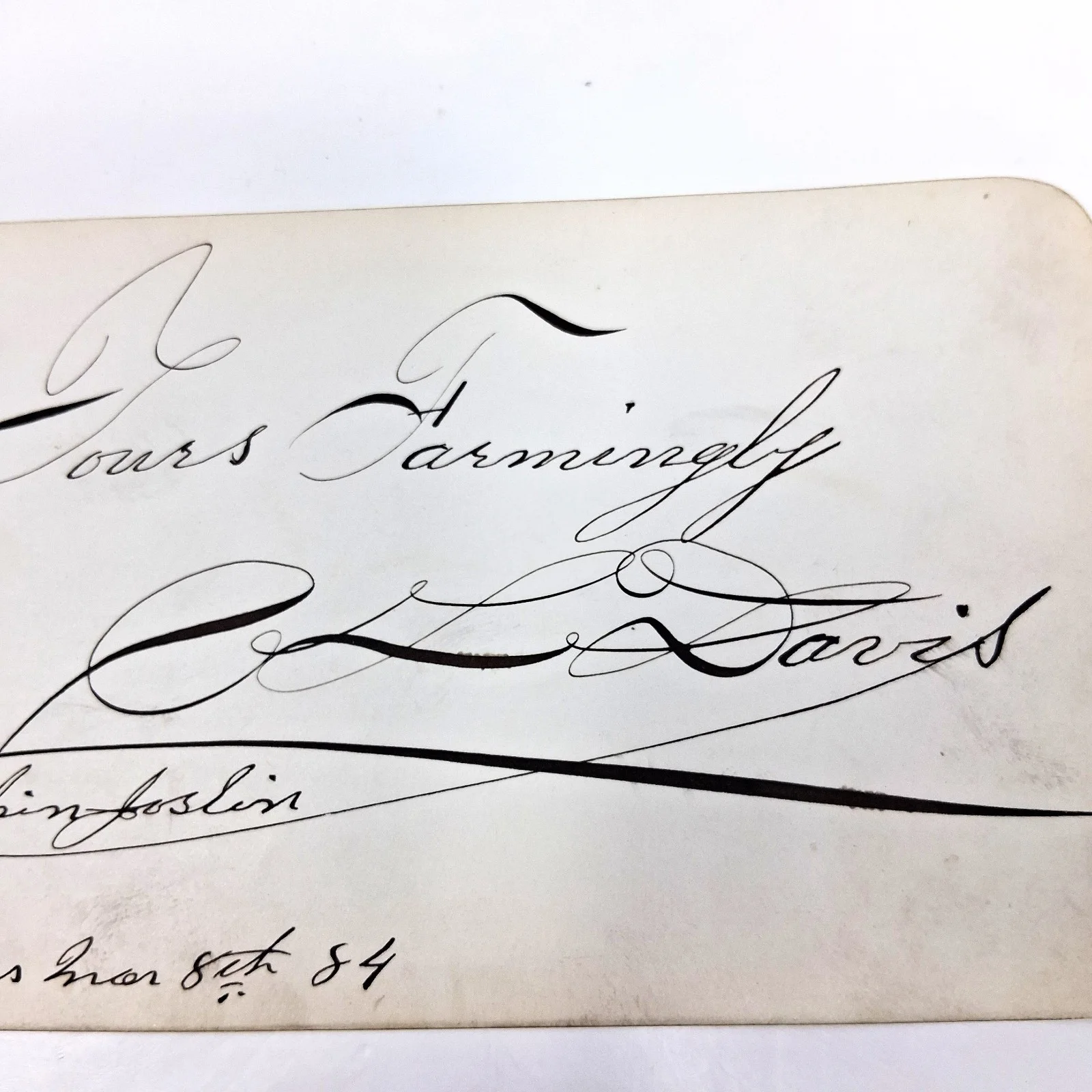 C L Davis, Alvin Joslin — Antique Autograph C L Davis & Alvin Joslin 1884 St Louis Theatre Actors, изображение 4