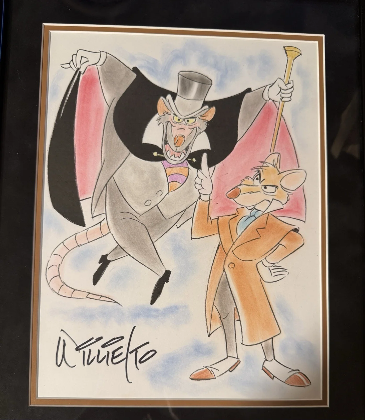 Willie Ito — Willie Ito , Signed Autographed , Framed Original Sketch, Great Mouse Detective, image 2