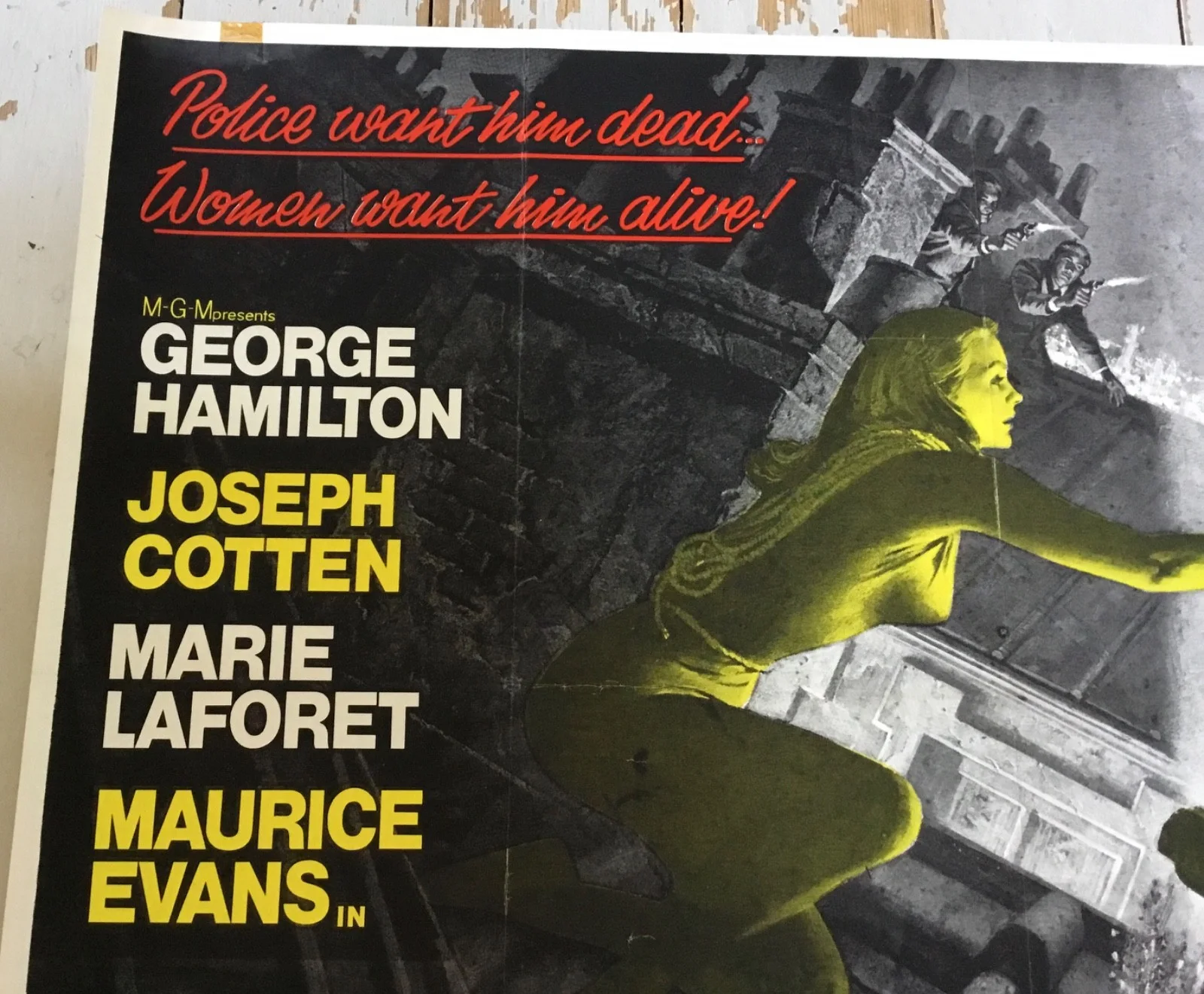 Jack of Diamonds 1967 Original UK Quad Poster George Hamilton RARE, изображение 3