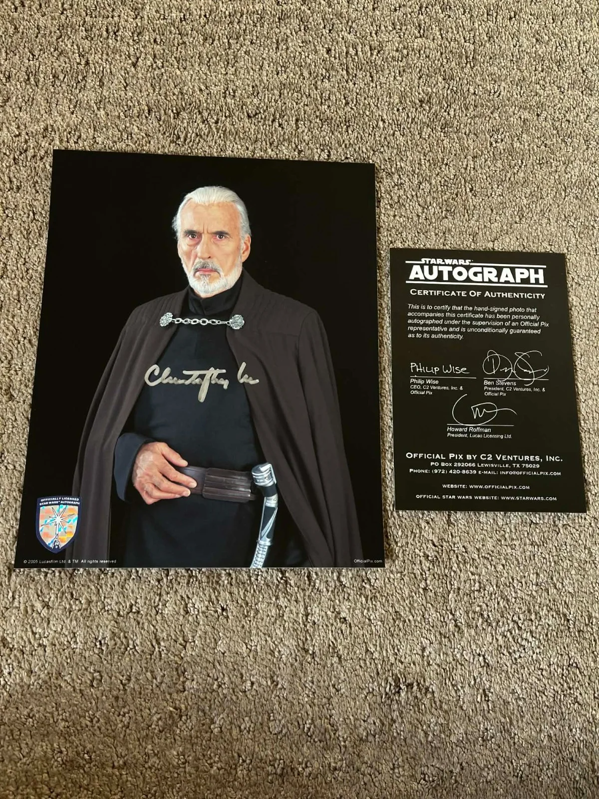 Christopher Lee — CHRISTOPHER LEE SIGNED 8X10 PHOTO OPIX STAR WARS RARE AUTOGRAPH COUNT DOOKU, изображение 5