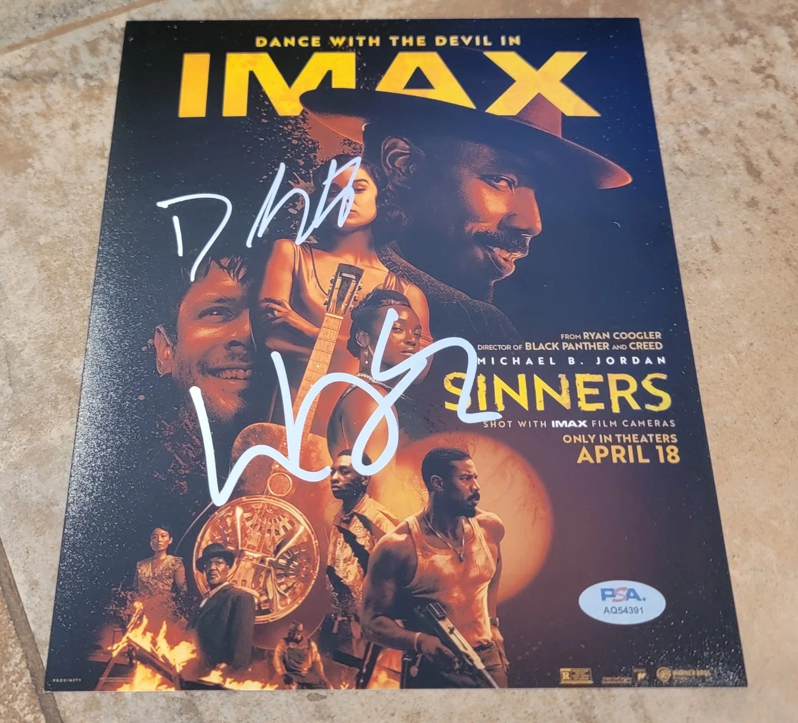 Wunmi Mosaku, Delroy Lindo — Wunmi Mosaku Delroy Lindo signed 8x10 photo autograph PSA DNA Sinners cast