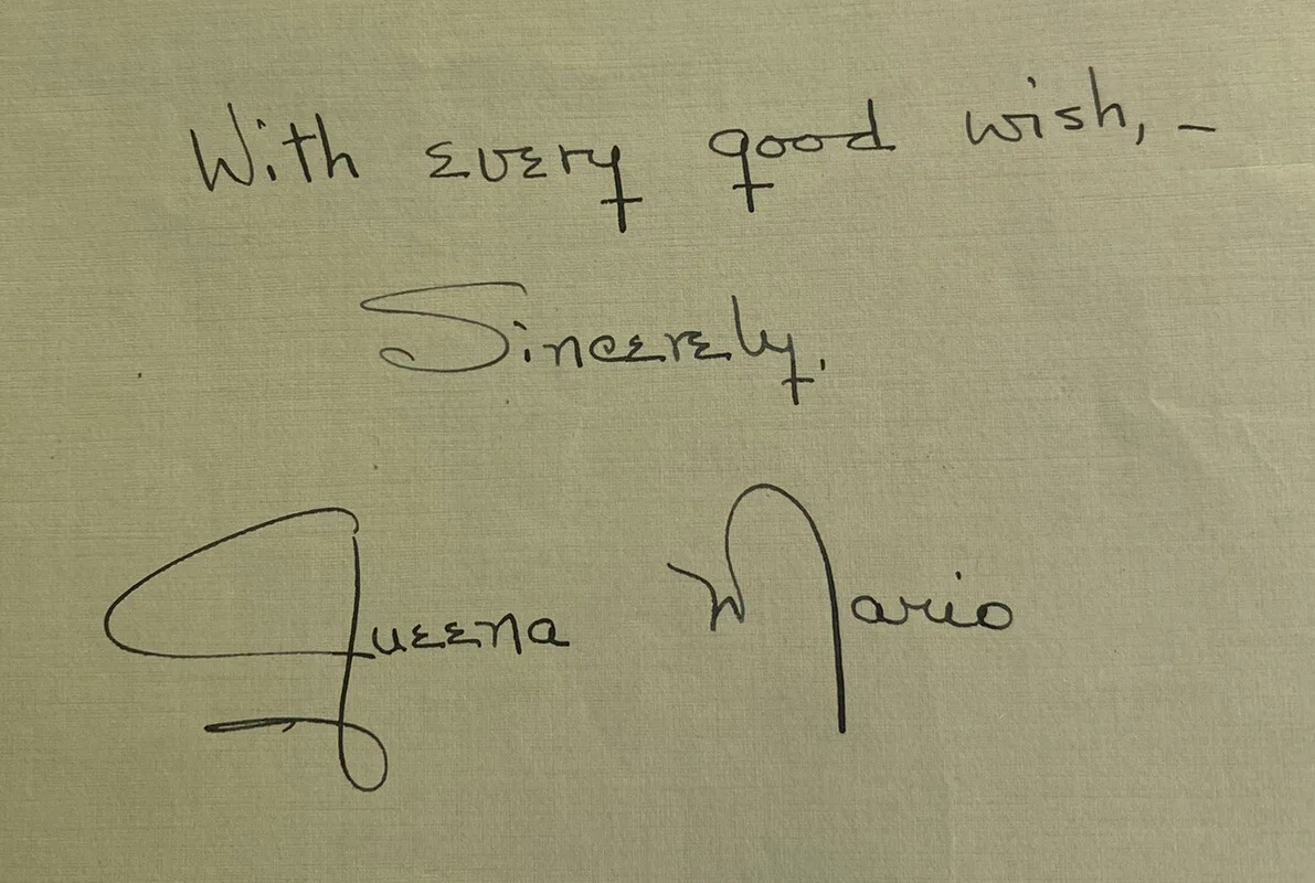 New York NY Metropolitan Opera Singer Queena Mario Signature, Autograph, image 2