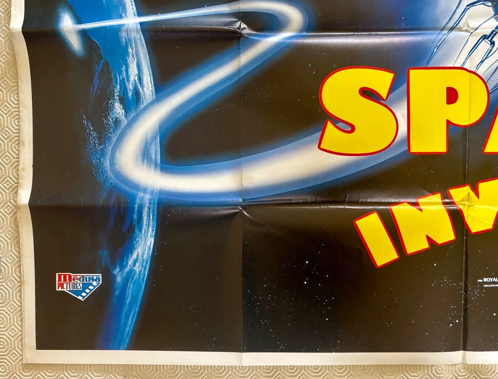 Spaced Invaders Original 1990 Quad Poster Douglas Barr Royal Dano, image 2