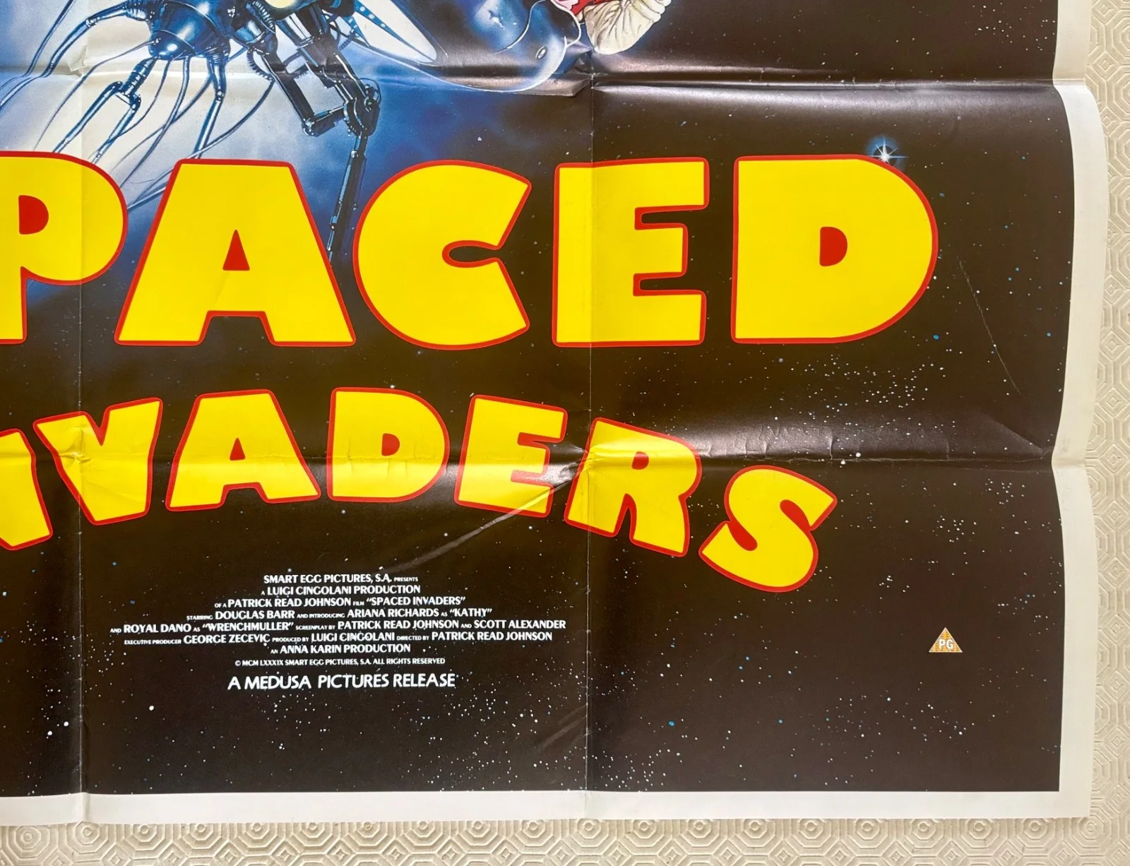 Spaced Invaders Original 1990 Quad Poster Douglas Barr Royal Dano, image 3