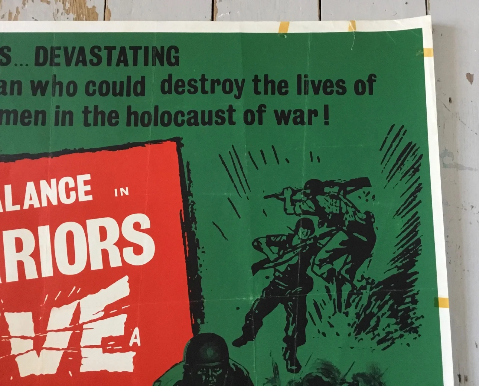 Warriors Five 1962 Original UK Quad Poster Jack Palance RARE, image 4