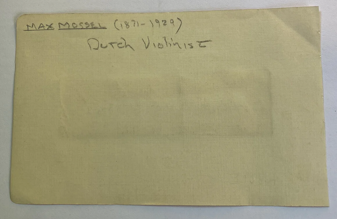 Famous Dutch Violinist Max Mossel (1871-1929) Signature, Autograph, image 3